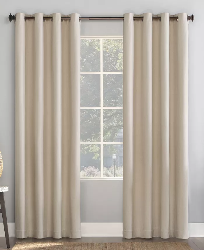 Sun Zero Enzi Herringbone Curtain Panel， 96