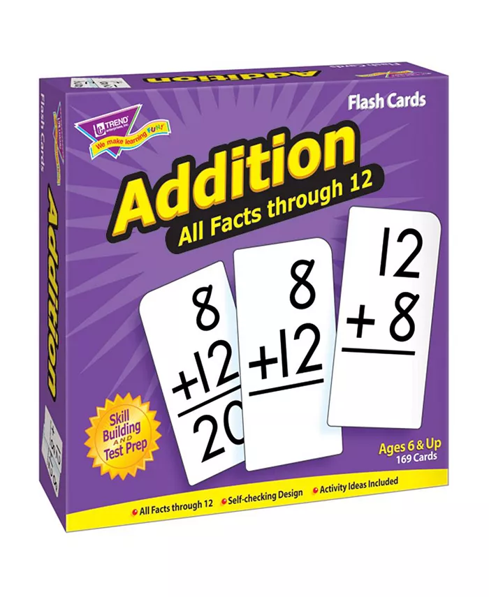 Trend Enterprises Addition 0-12 All Facts Skill Drill Flash Practice Card Set， 169 Piece - Mycitystee