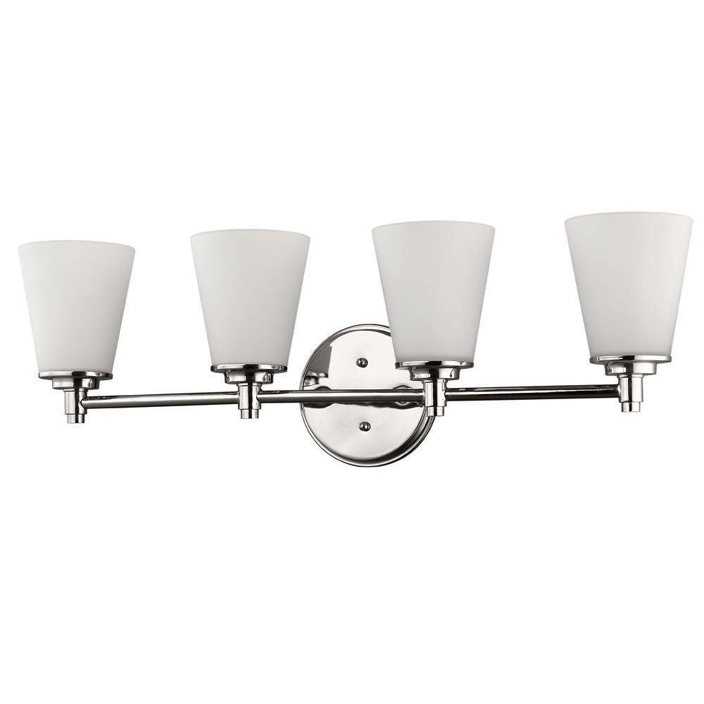 Acclaim Lighting Conti Indoor 4-Light Bath with Glass Shades in Polished Nickel - Silver - Mycitystee