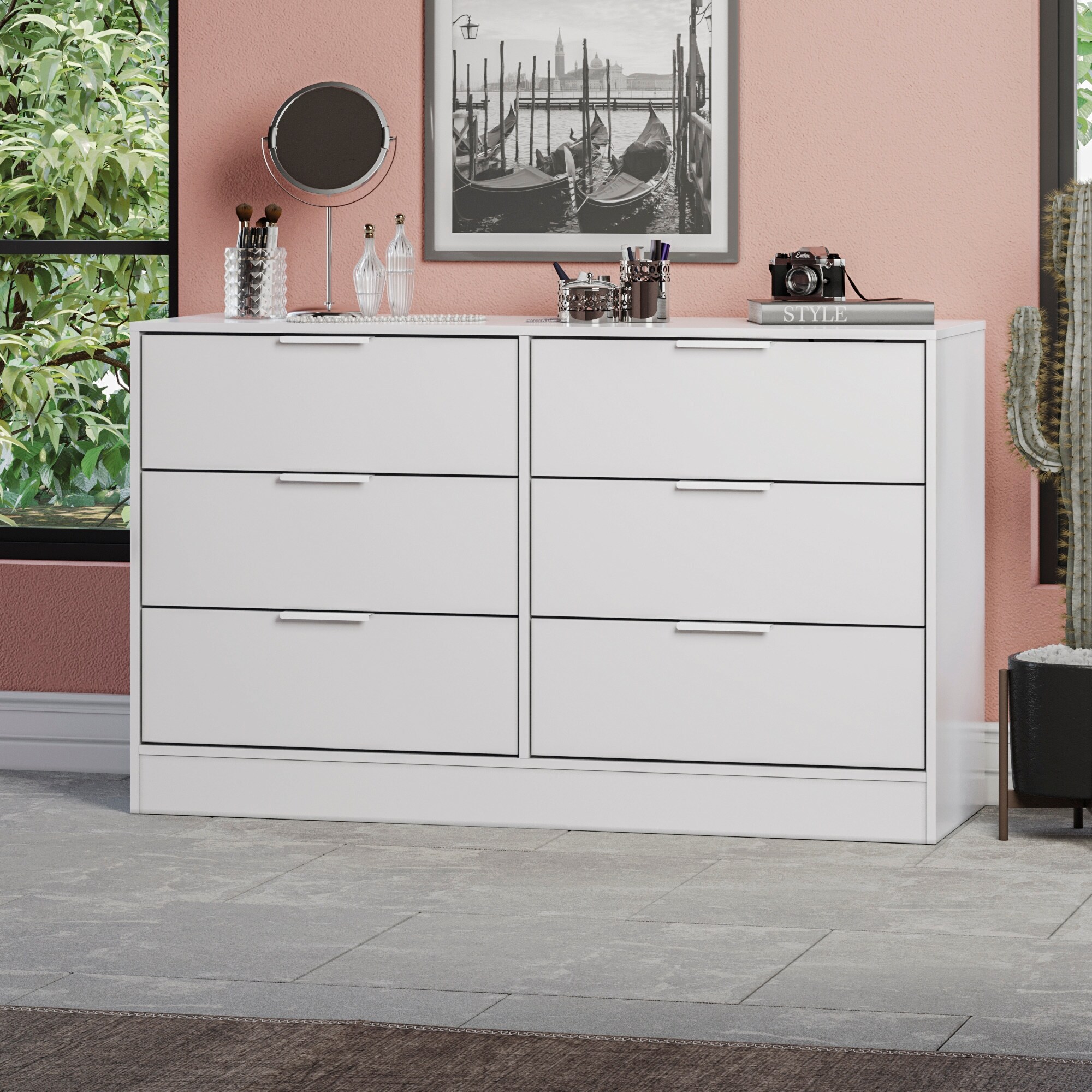 Vail 6 Drawer Dresser - White - - 37050812 - Mycitystee