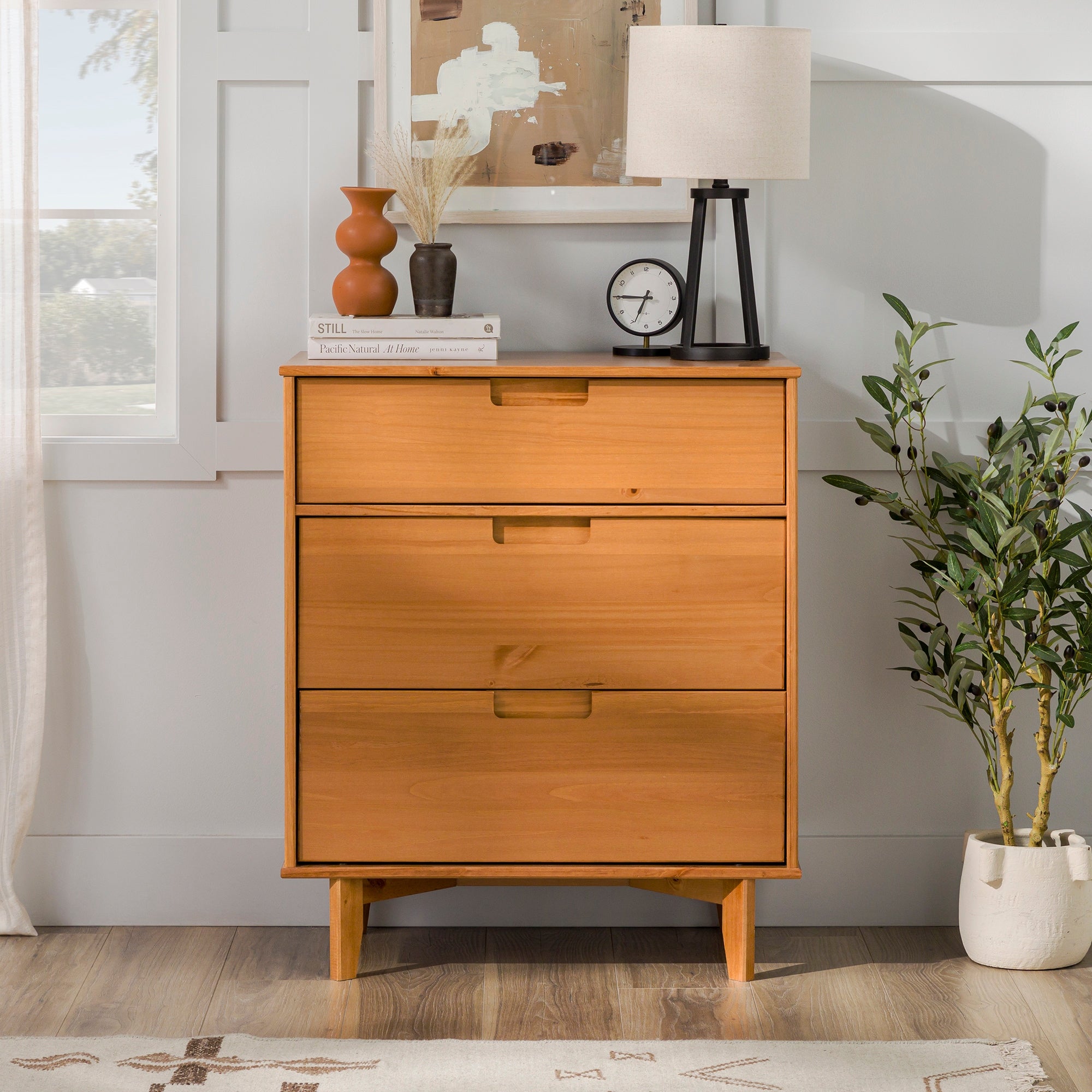 Middlebrook Mid-Century Solid Pine 3-Drawer Storage Chest - - 25483239 - Mycitystee