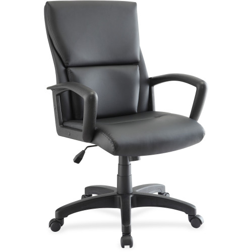 Lorell Euro Design Leather Executive Mid-back Chair (84570) - Mycitystee