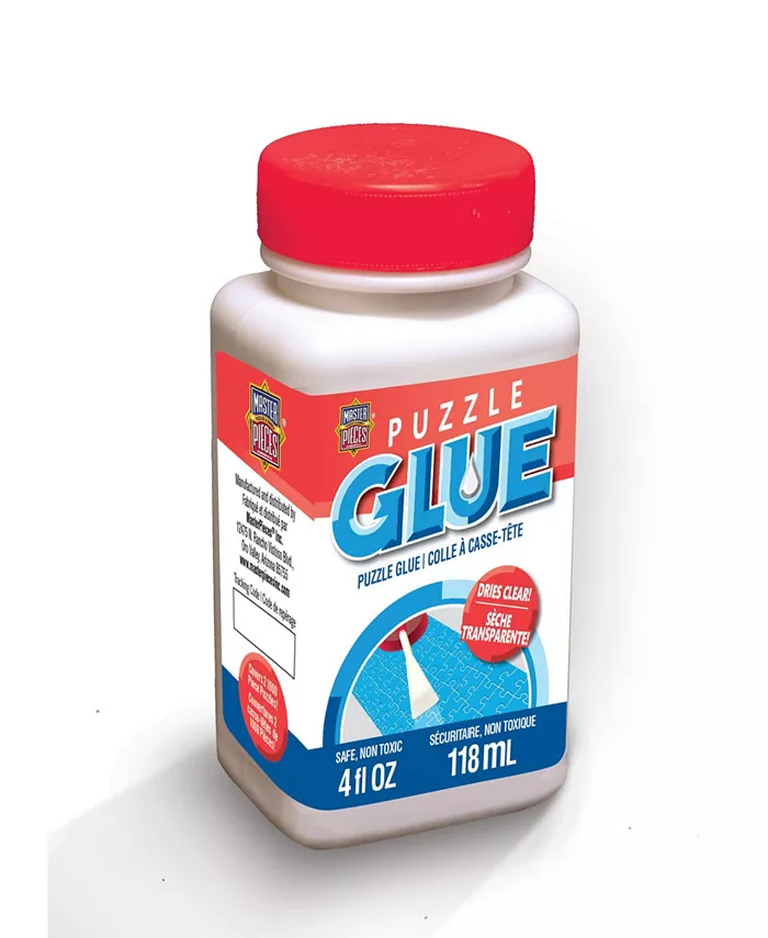 MasterPieces Puzzles Puzzle Glue - 4 oz - With Built In Cap Spreader - Clear - Mycitystee
