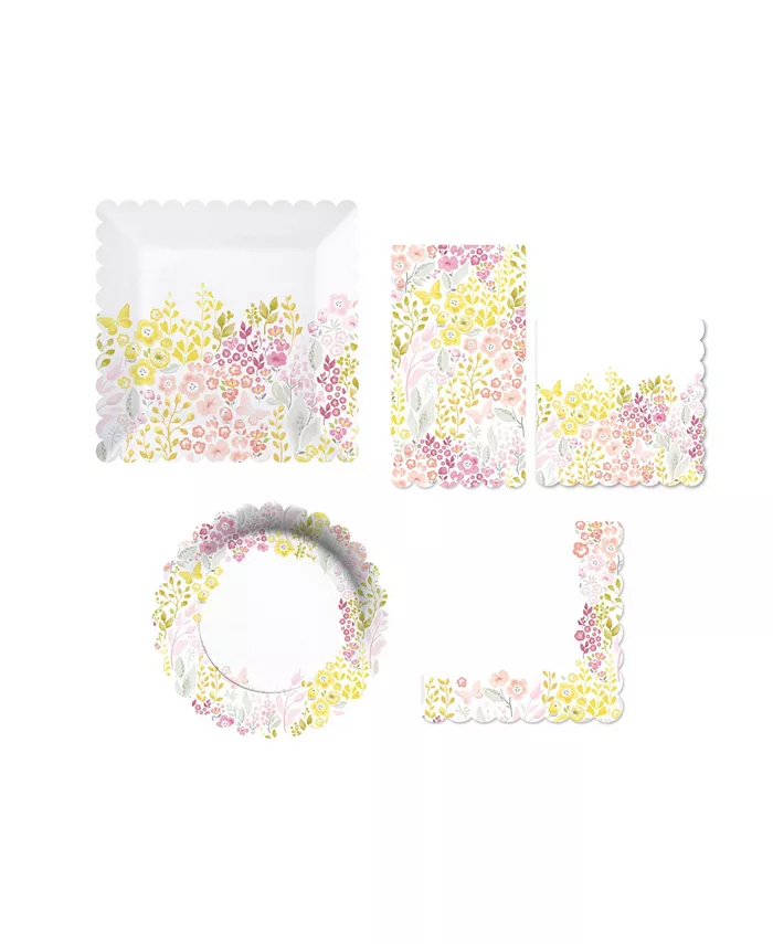 Lang Watercolor Garden Paper Plate Set， 72 Piece - Mycitystee