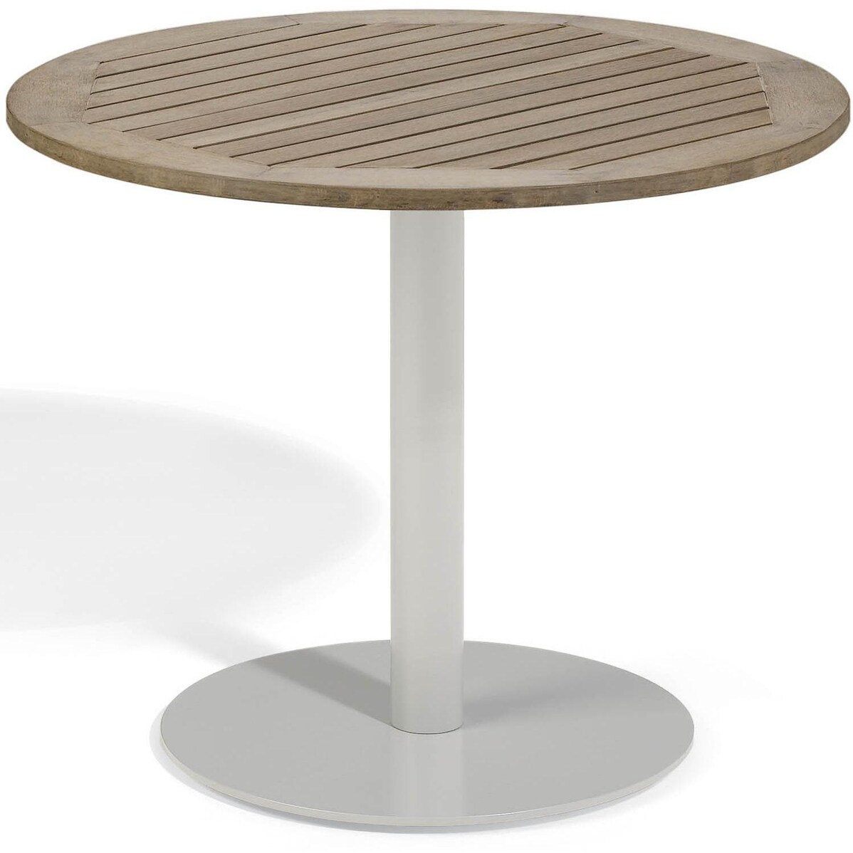 Travira 36 Inch Round Patio Bistro Table W/ Tekwood Vintage Top By Oxford Garden - Mycitystee