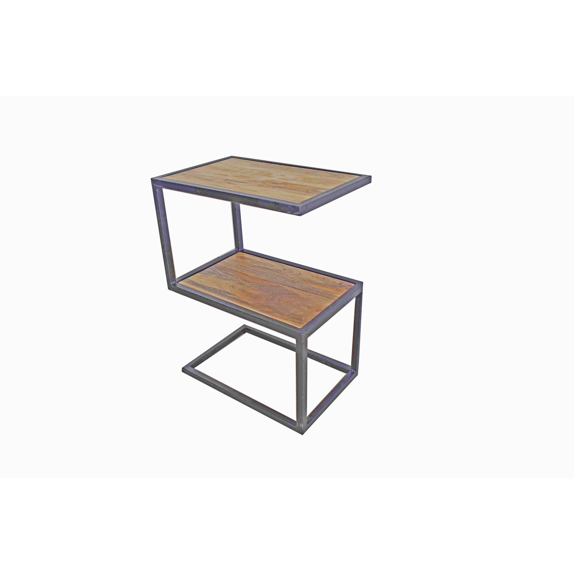 Porter Designs Delancy Industrial Solid Mango Wood End Table， Brown - Mycitystee
