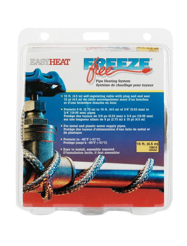 Easy Heat Freeze Free 15 ft. L Self Regulating Heating Cable For Water Pipe - Mycitystee