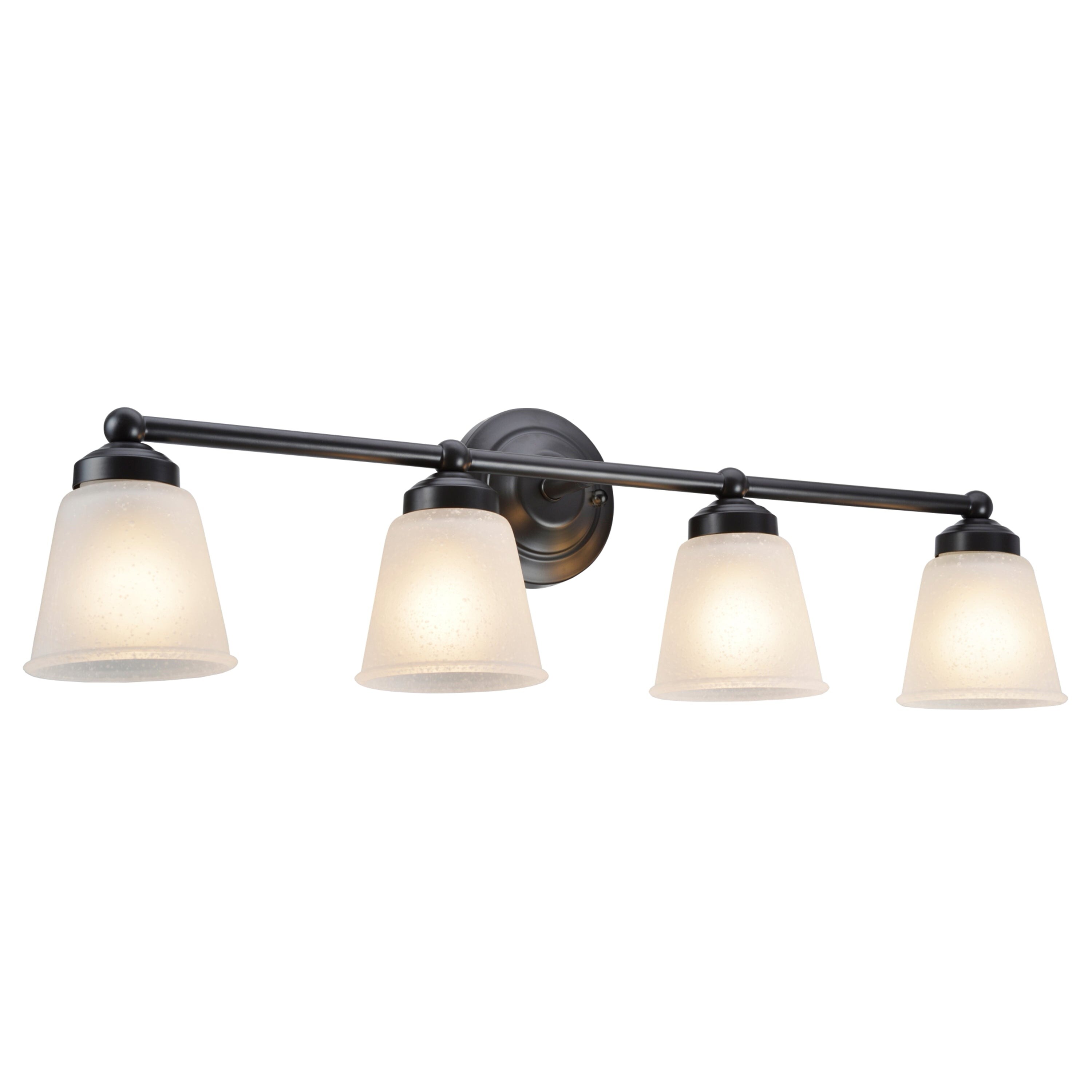 Aspen Creative Four-Light Metal Bathroom Vanity Wall Light Fixture， 30 1/2