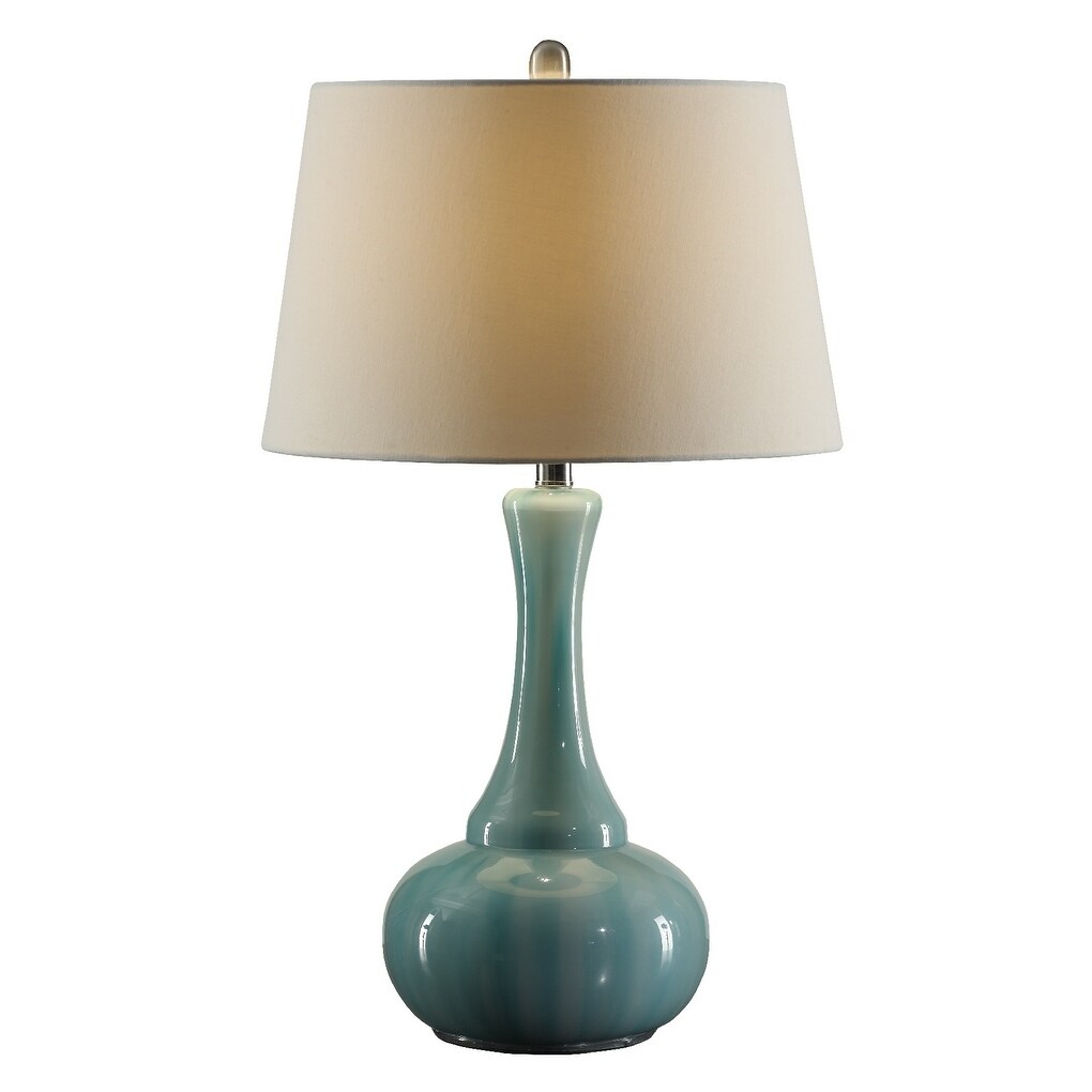 Alden Blue 27.5-inch Metal Table Lamp - 27.5'' H x 16'' W x 16'' D - Mycitystee