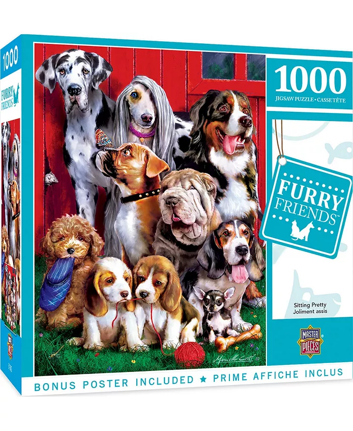 MasterPieces Puzzles Furry Friends - Sitting Pretty 1000 Piece Adult Jigsaw Puzzle - Mycitystee