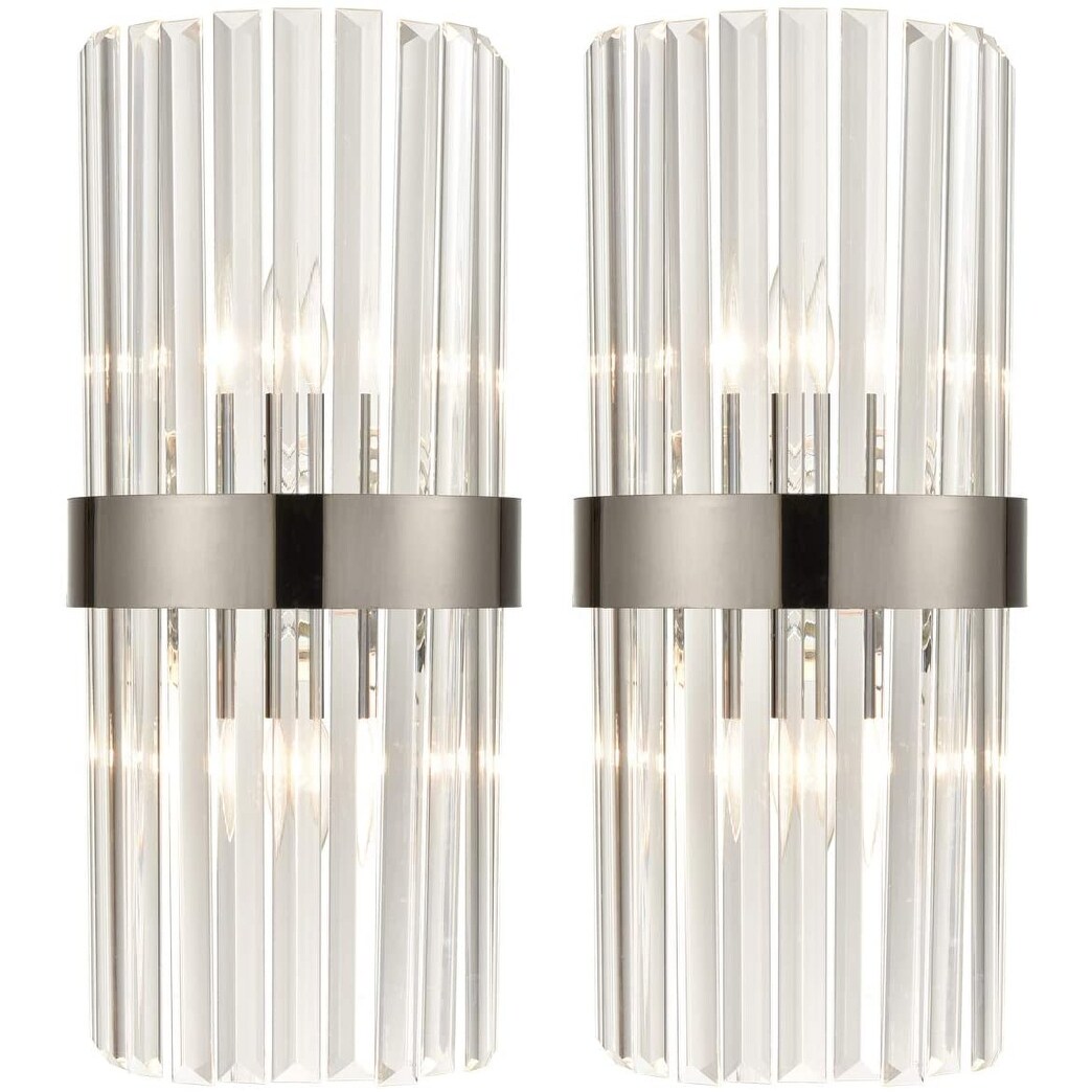 Palermo Clear Glass Rods Wall Sconces Lighting 2-Pack - Mycitystee