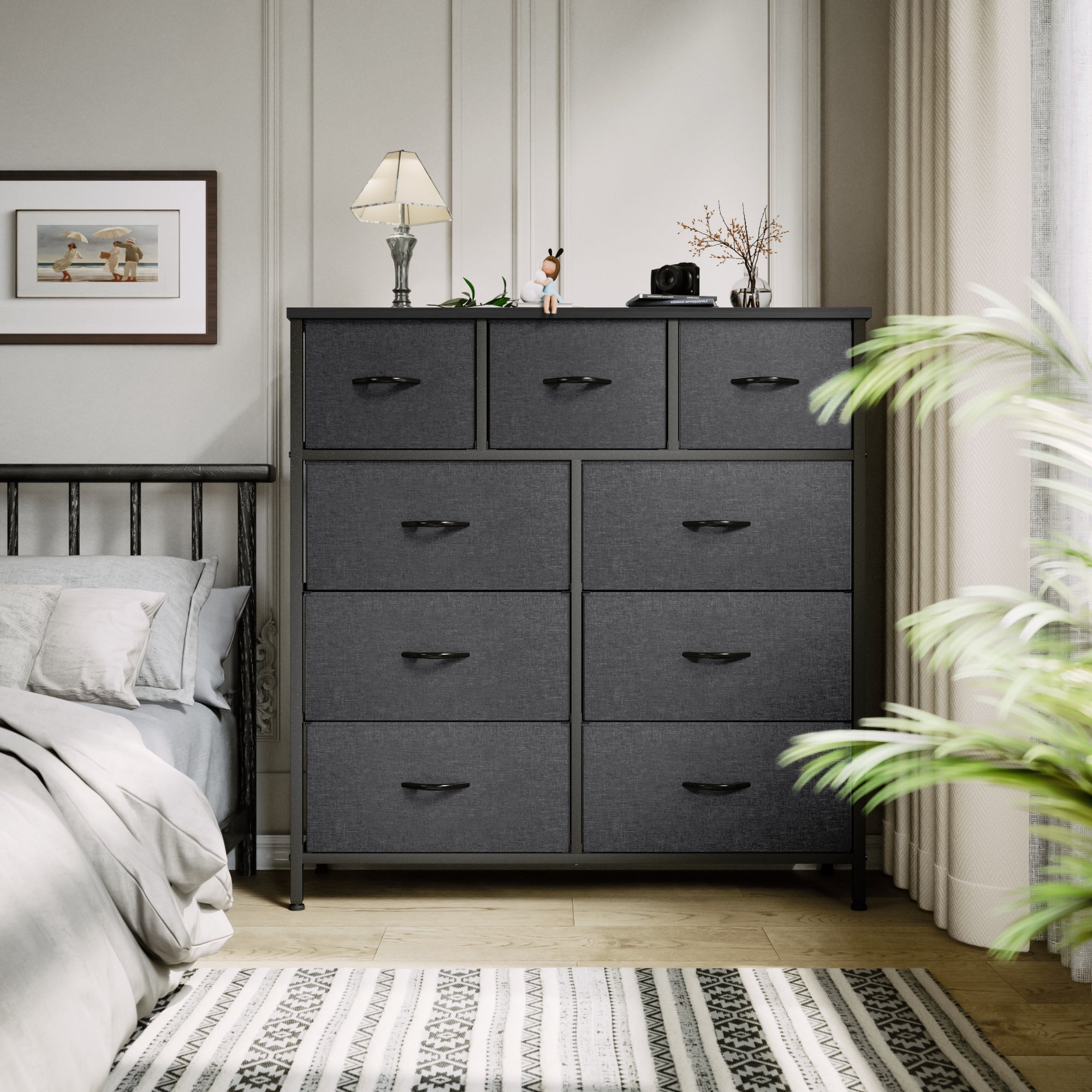 Modern Wide Dresser Storage Tower with 9 Drawers - - 37878890 - Mycitystee