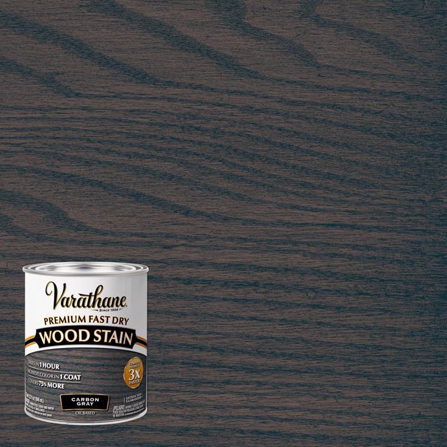 Varathane Semi-Transparent Carbon Gray Oil-Based Urethane Modified Alkyd Wood Stain 1 qt - Mycitystee