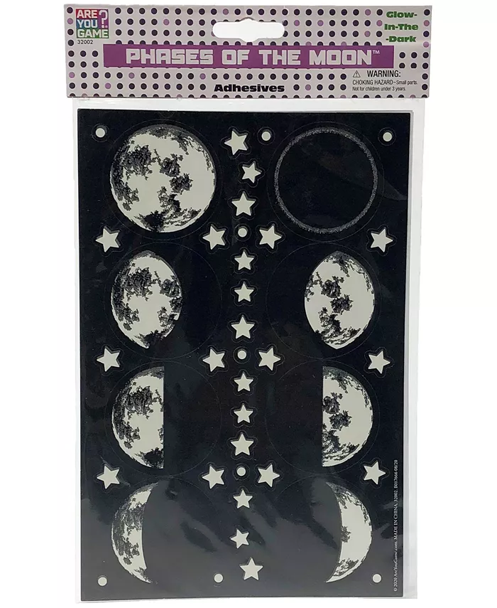 Areyougame Glow-in-The-Dark Phases of The Moon Adhesives - Mycitystee