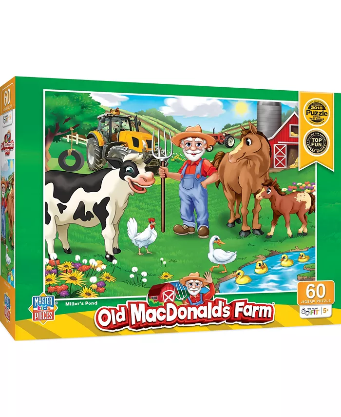 MasterPieces Puzzles Old MacDonald - Miller's Pond 60 Piece Kids Puzzle - Mycitystee