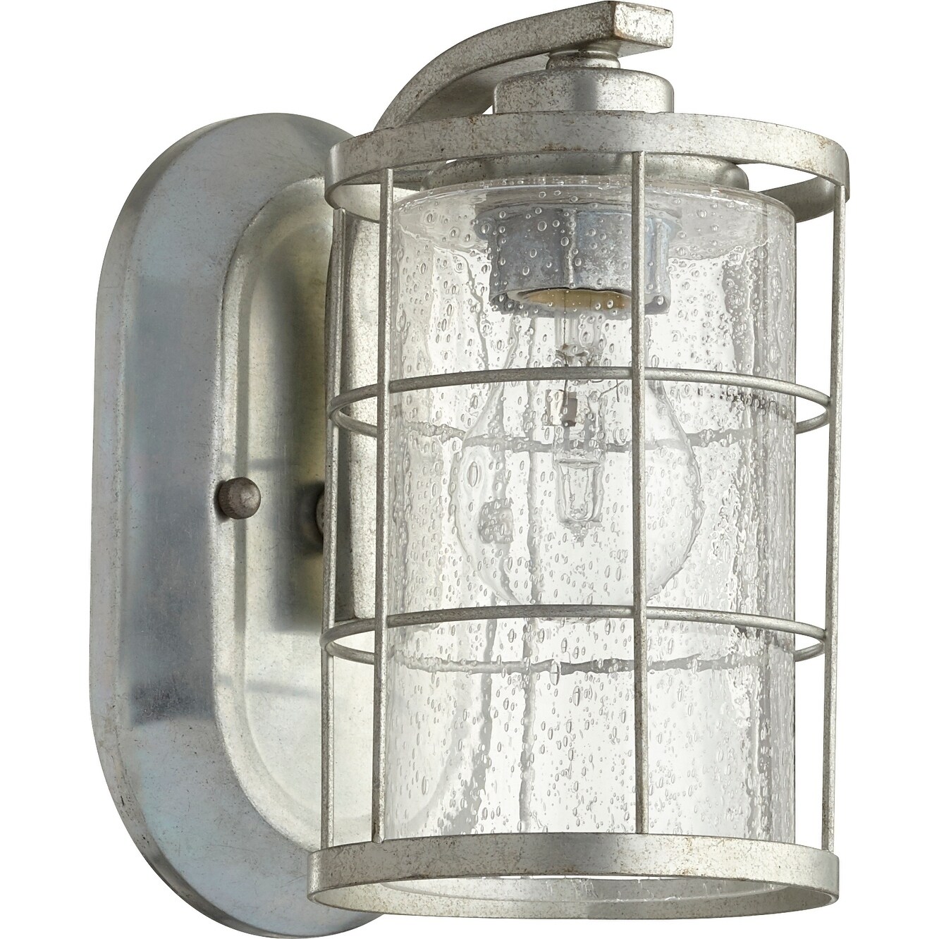 Ellis Tumbled Steel and Clear Seeded 1-light Wall Light - Mycitystee