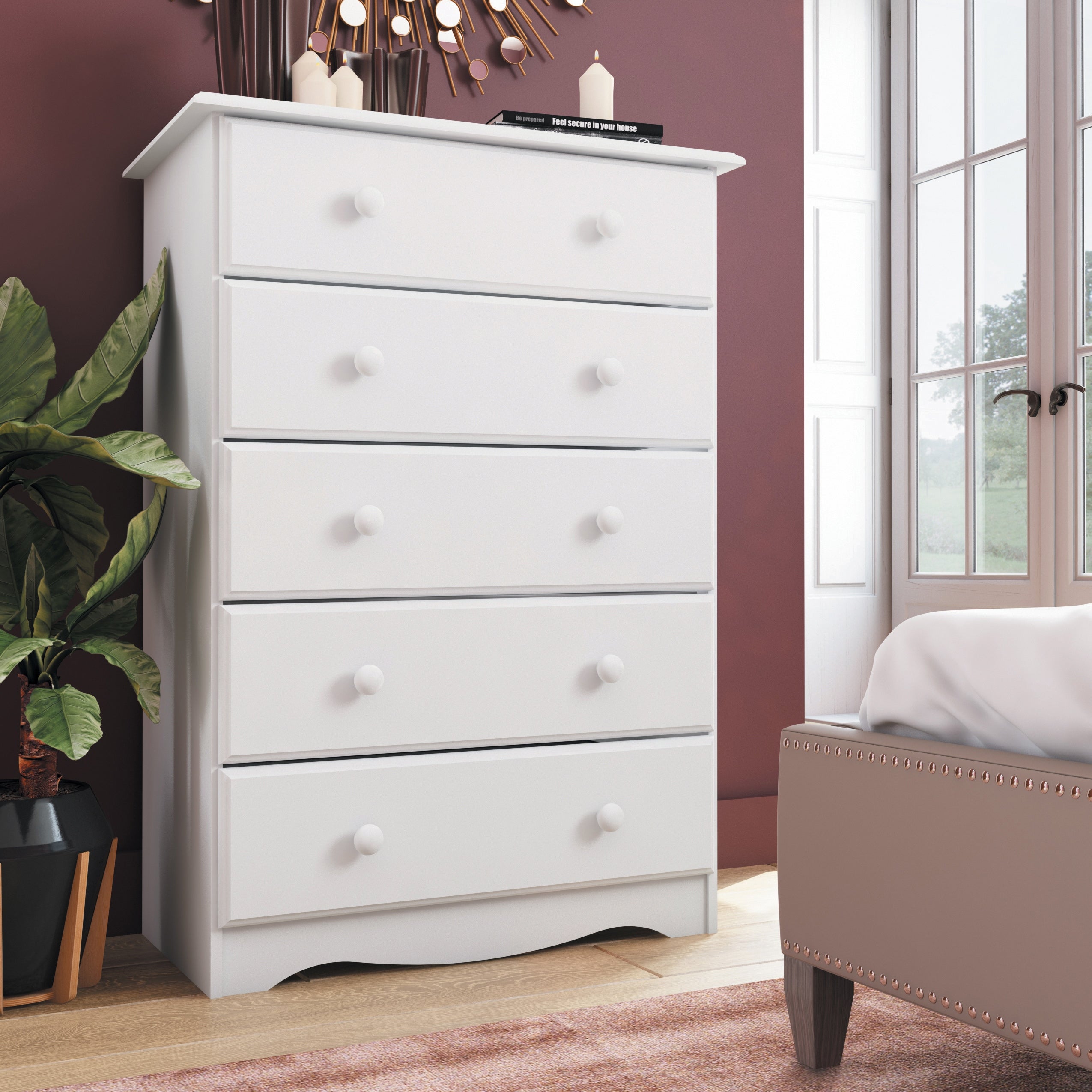 Palace Imports 100% Solid Wood 5-Drawer Chest - - 20000841 - Mycitystee