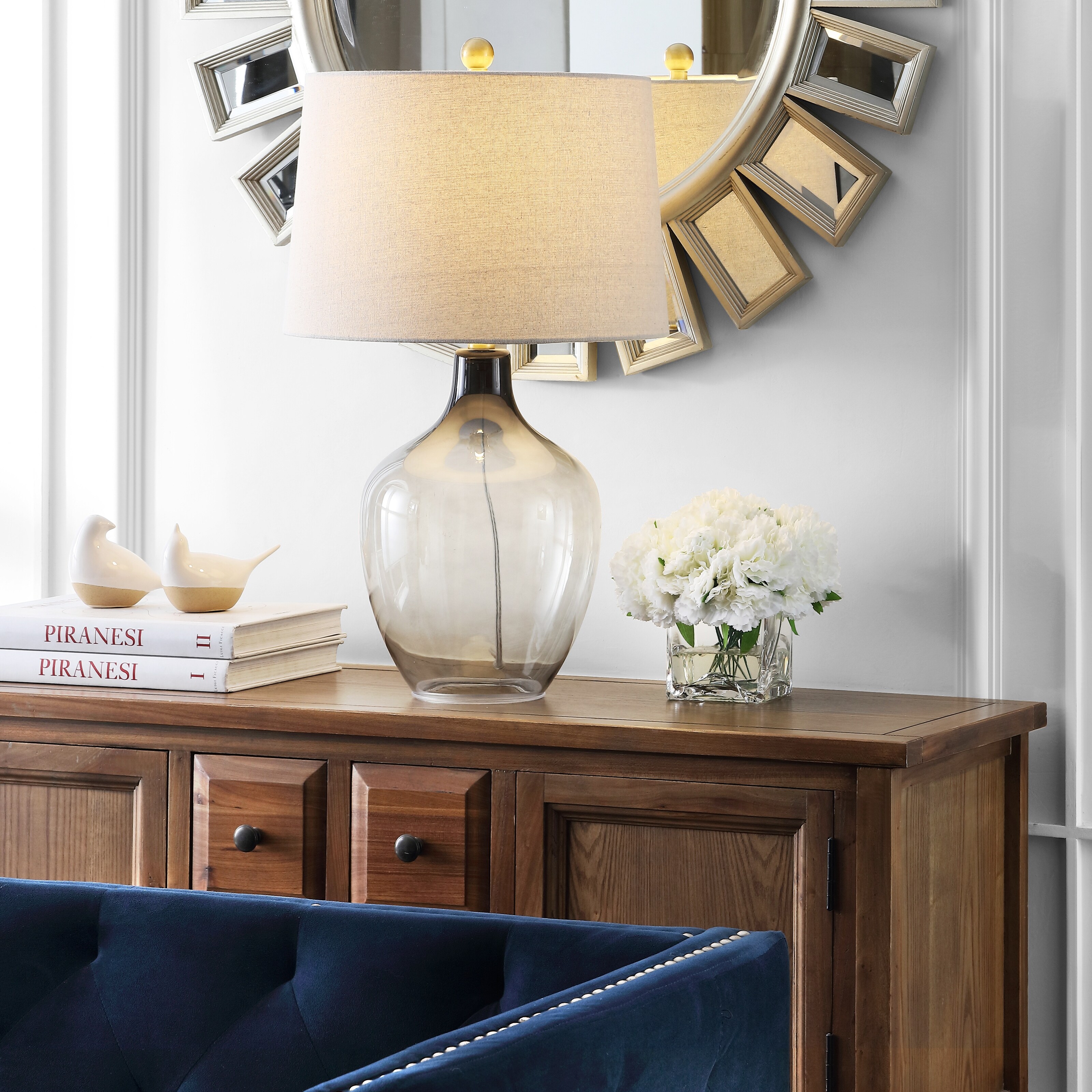 SAFAVIEH Lighting 25-inch Larzen Ombre Grey LED Table Lamp - 15
