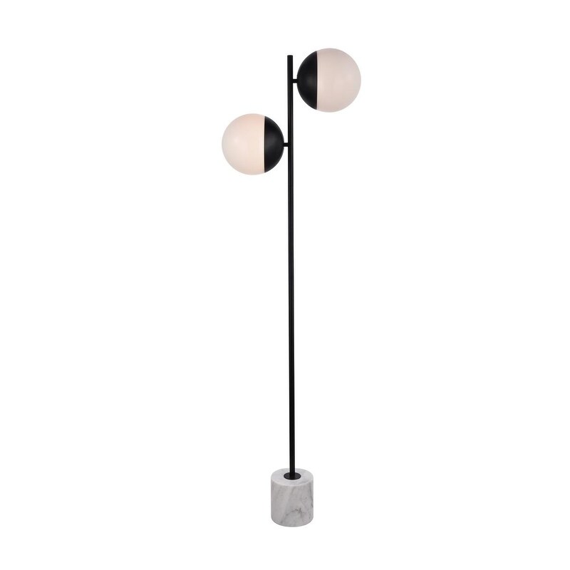 2-Light Floor Lamp with Frosted White Glass - Mycitystee