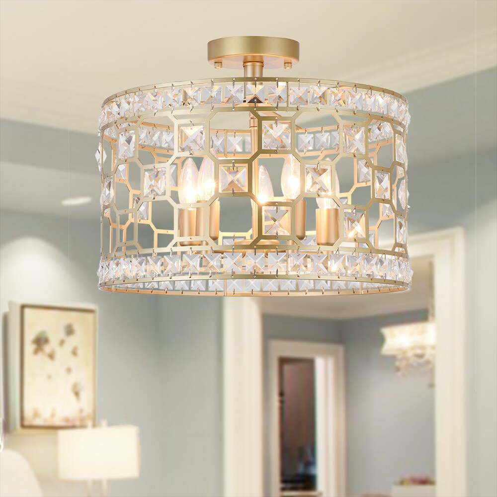 Kondik 5-Light 16-Inch Drum Semi-Flush Lamp - Mycitystee