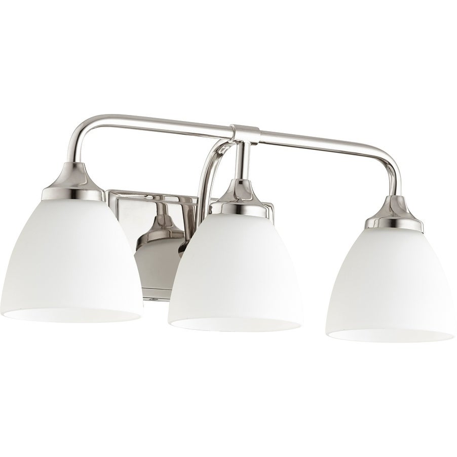 Enclave Polished Nickel and Satin Opal 3-light Vanity Lighting - Mycitystee