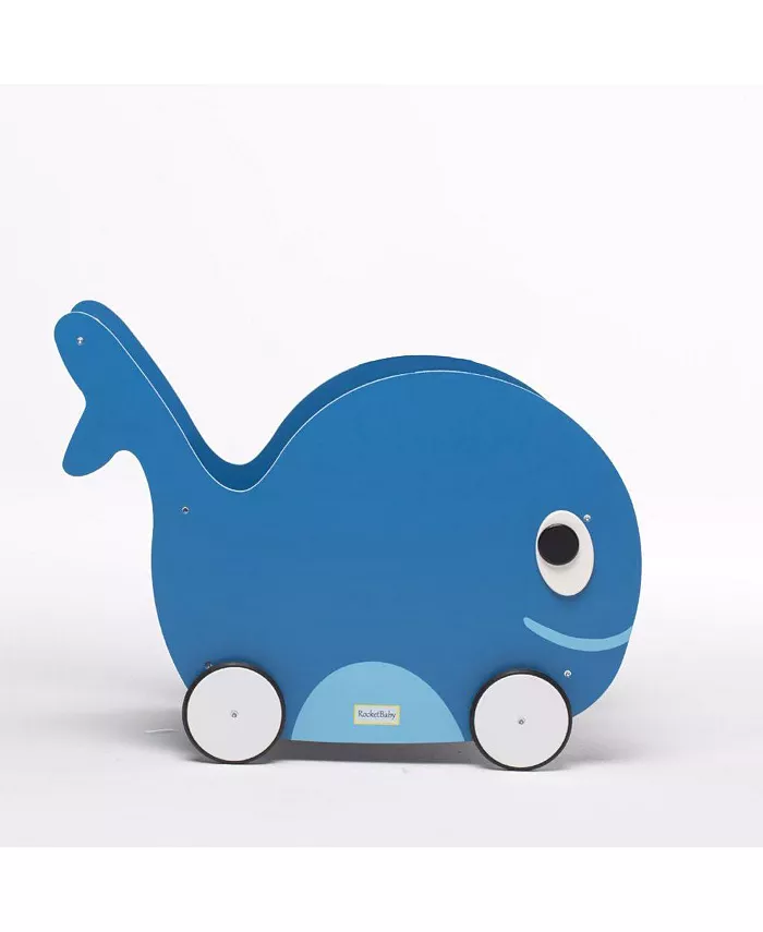 RocketBaby Toddler's Push Toy and Toy Storage Universe Blue Whale - Mycitystee