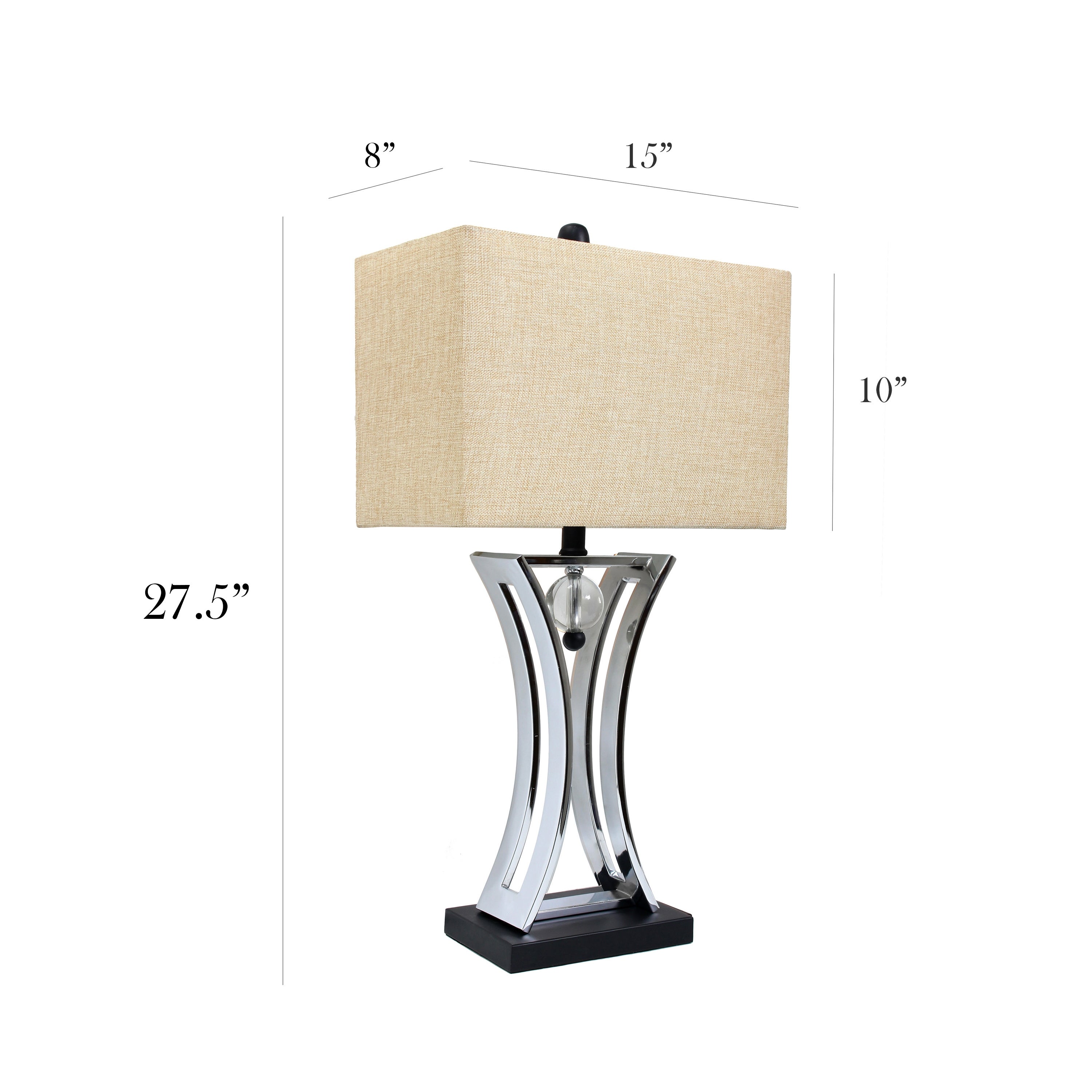 Copper Grove Lenzerhorn Brushed Chrome Hourglass Shape Table Lamp - Mycitystee