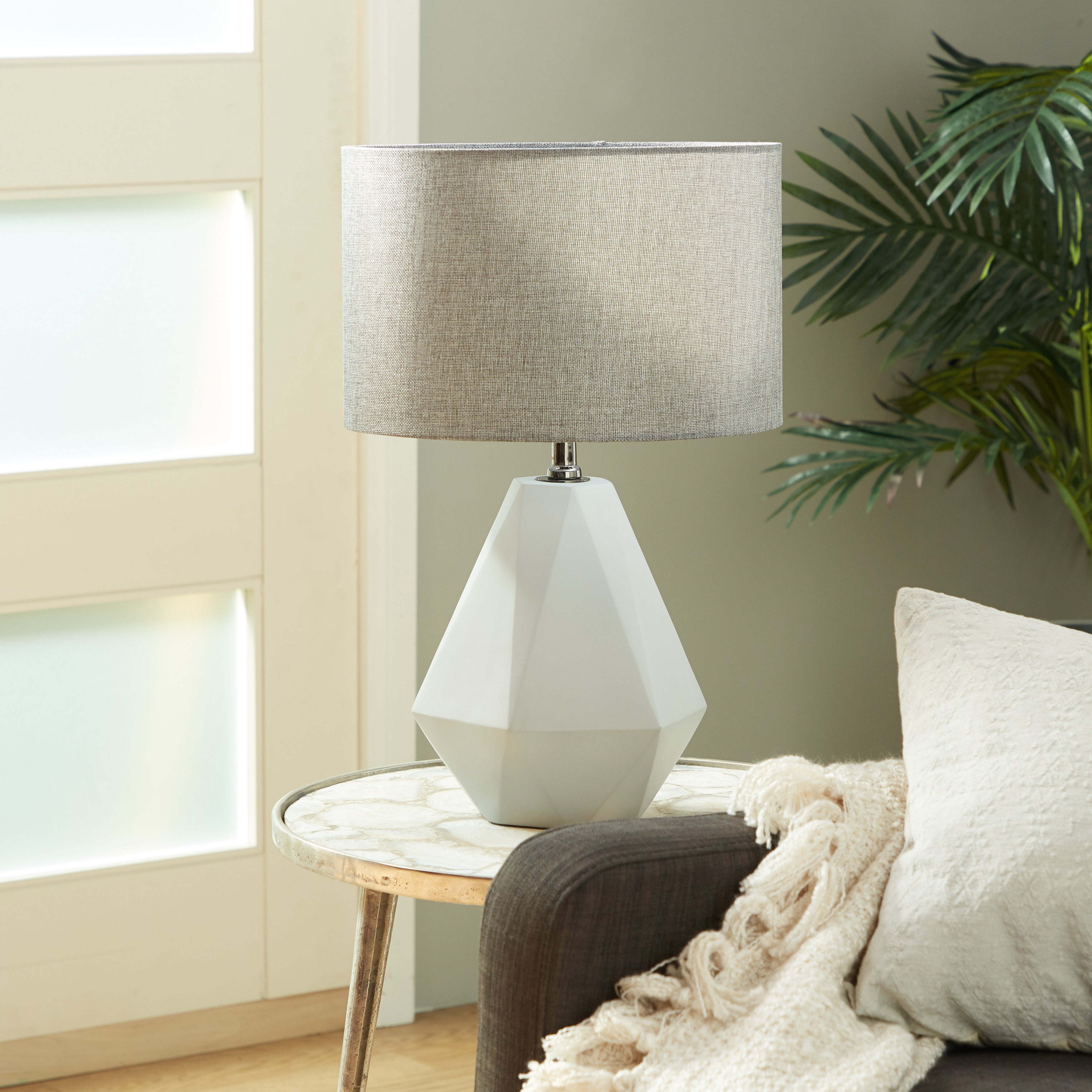 Grey Cement Modern Table Lamp 22 x 14 x 14 - Mycitystee
