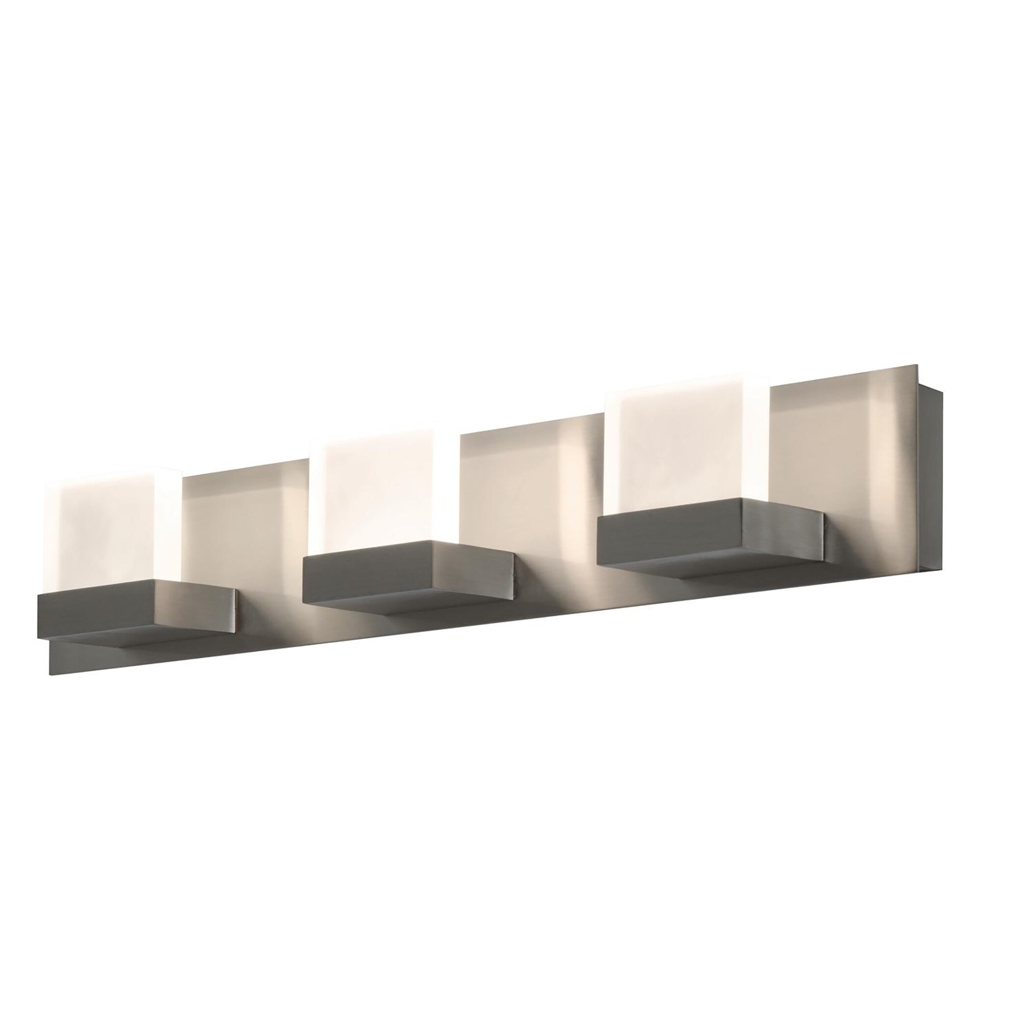 Arlo 3-light ADA Satin Nickel LED 120V Vanity， Frosted Acrylic Shade - Mycitystee
