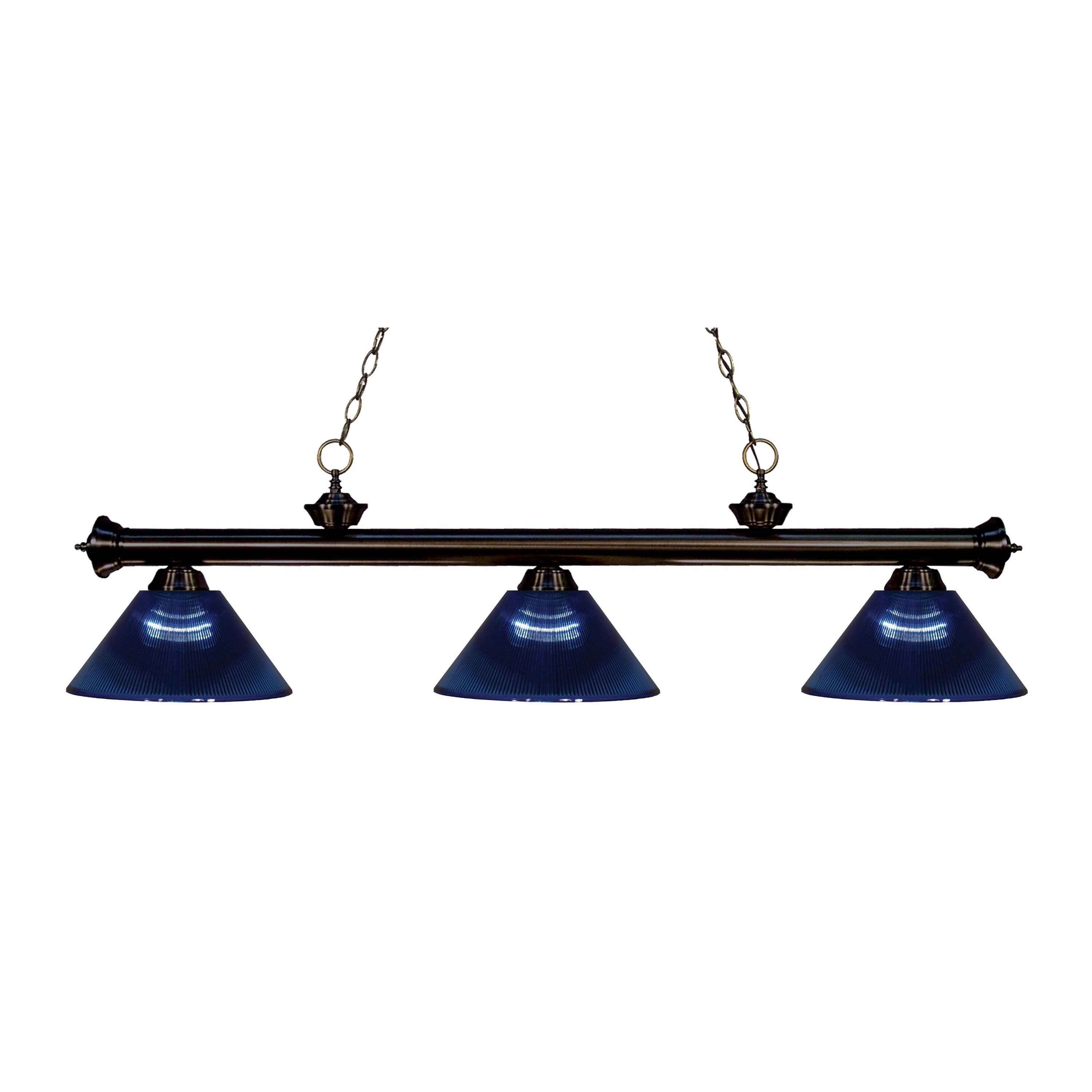 Avery Home Lighting 3-light Riviera Bronze Dark Blue Billiard Fixture - Mycitystee
