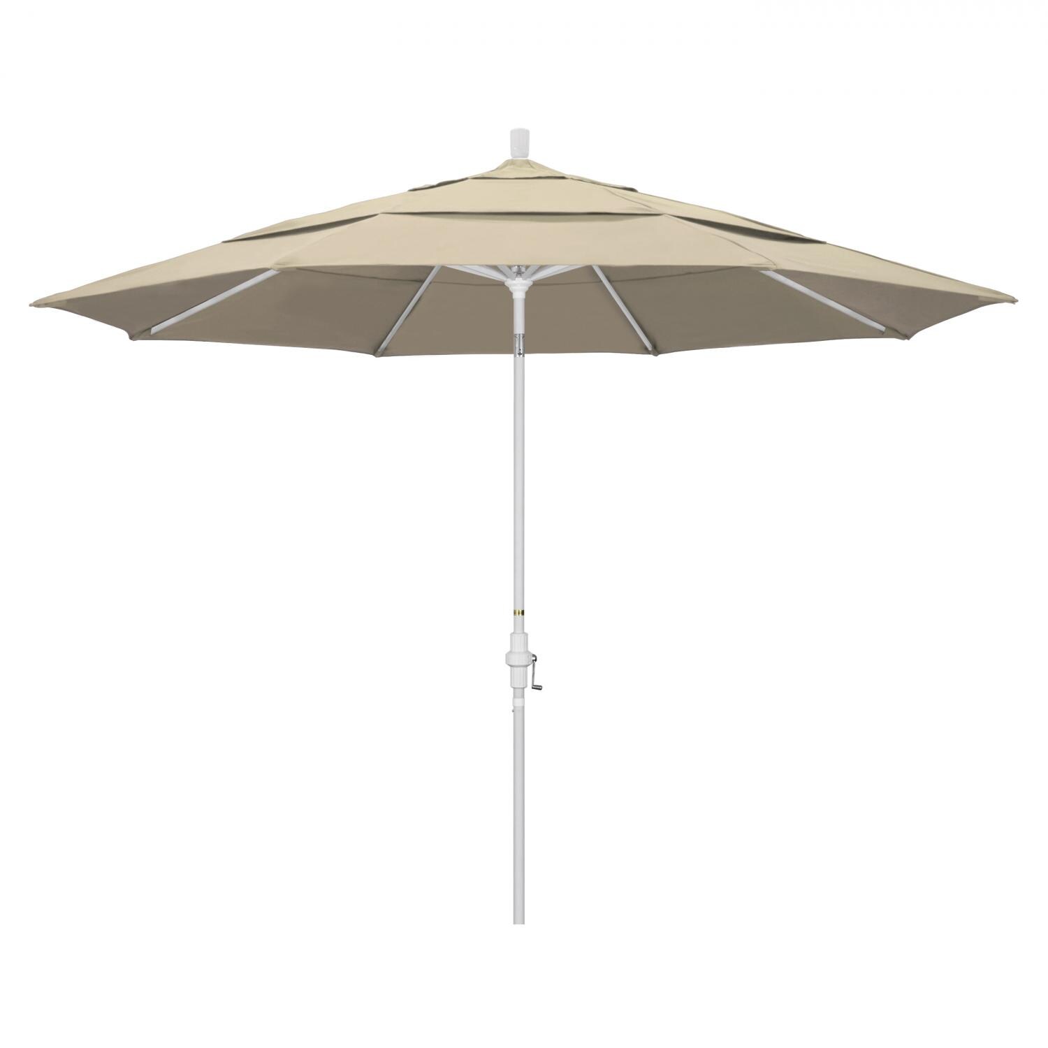 California Umbrella 11 Ft. Octagonal Aluminum Collar Tilt Patio Umbrella W/ Crank Lift and Aluminum Ribs - Mycitystee