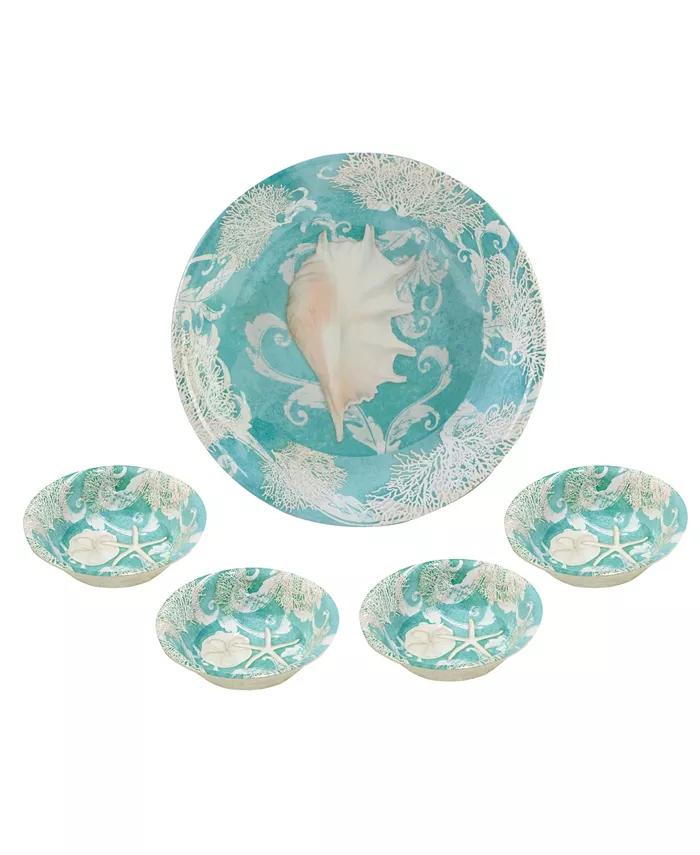 Certified International Inspired Coast Melamine Salad Set， 5 Piece - Mycitystee