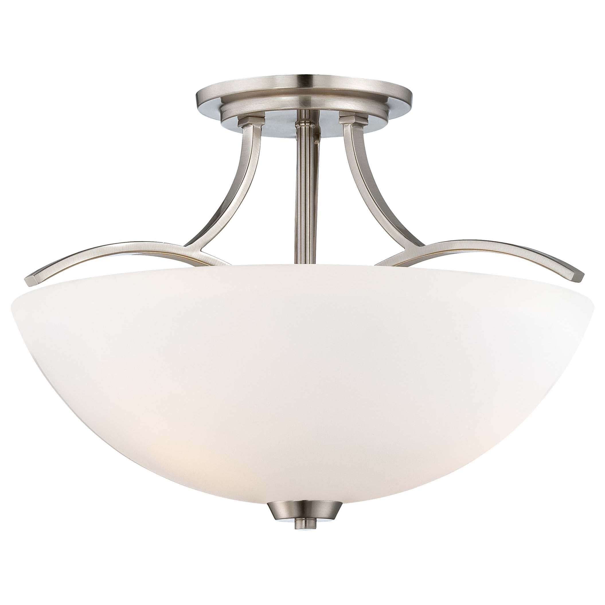 Overland Park Brushed Nickel 3 Light Semi Flush Mount By Minka Lavery - Mycitystee