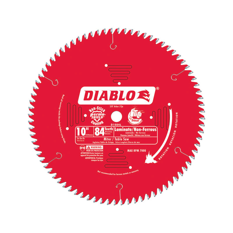 Diablo 10 in. D X 5/8 in. TiCo Hi-Density Carbide Metal and Laminate Blade 84 teeth - Mycitystee