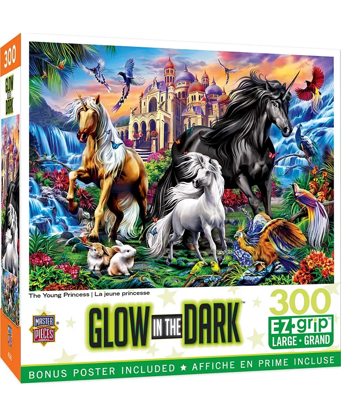 MasterPieces Puzzles Glow in the Dark - The Young Princess 300 Piece Puzzle - Mycitystee