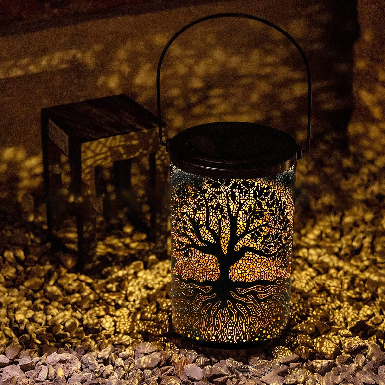 Outdoor Hanging Solar Lantern Light Garden Decorative Light Waterproof - 4.7x7.9