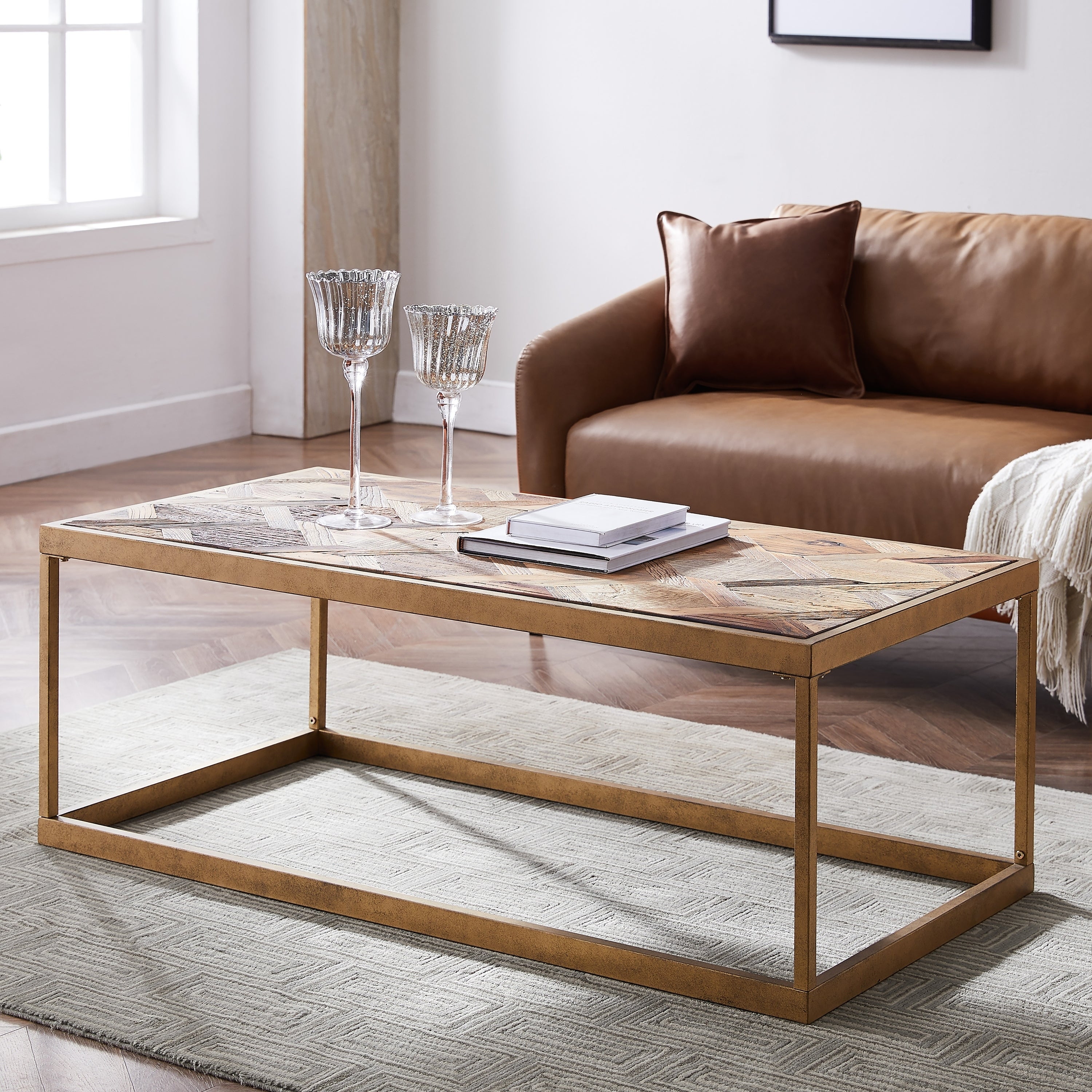 SEI Furniture Darren Reclaimed Wood Rectangle Coffee Table - Mycitystee