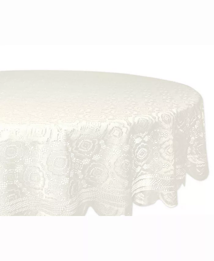 Design Imports Vintage Polyester Lace Tablecloth 63