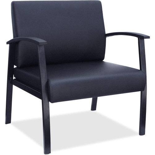 Lorell Big and Tall Black Leather Guest Chair (68557) - Mycitystee