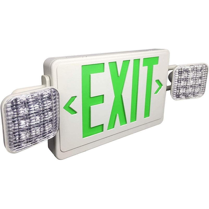 Led Exit Sign and Emergency Light， Two LED Adjustable Head Back up Battery Lighting Cover(6 Pack) - Mycitystee