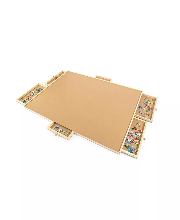 Shantou South Toys Factory Wooden Jigsaw Puzzle Table | Puzzle Storage System | 35 x 2 x 28 Inches - Mycitystee