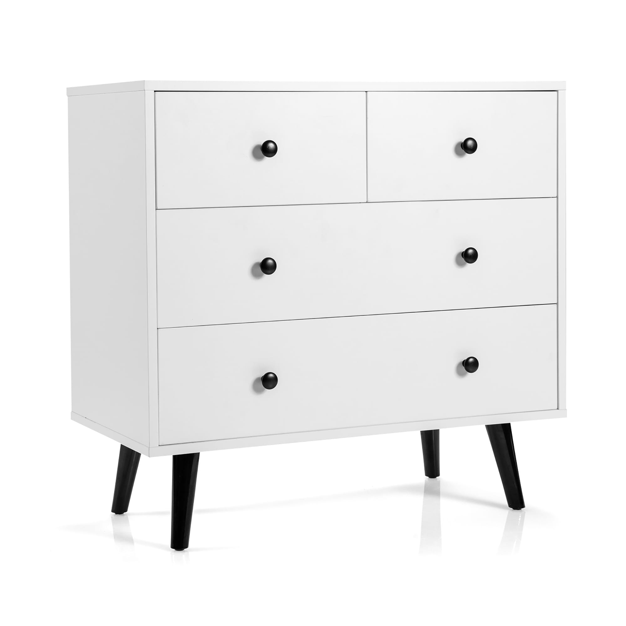 Costway 4 Drawers Dresser Chest of Drawers Free Standing Sideboard - - 34791480 - Mycitystee