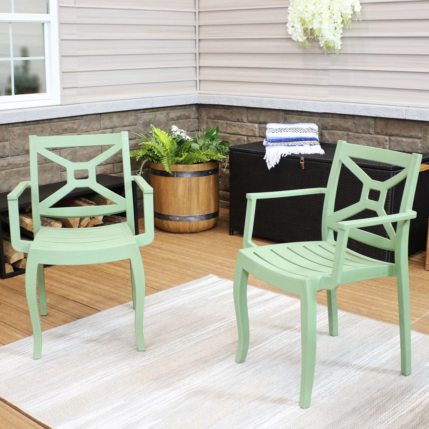 Ultimate Patio Plastic Outdoor Patio Arm Chair - Mycitystee