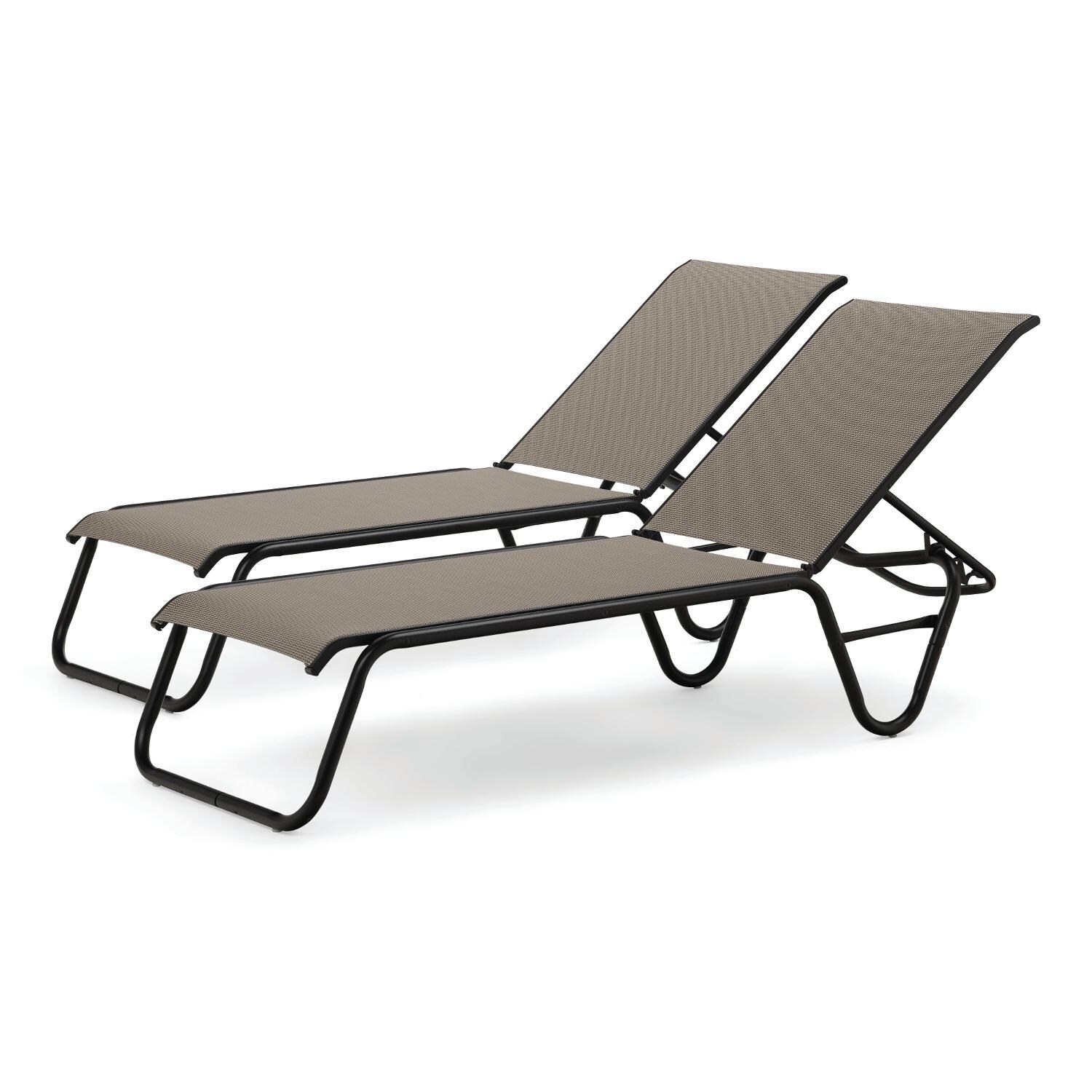 Gardenella 2 Piece Aluminum Stacking Chaise Lounge Set With Sling Seating By Telescope Casual - Mycitystee
