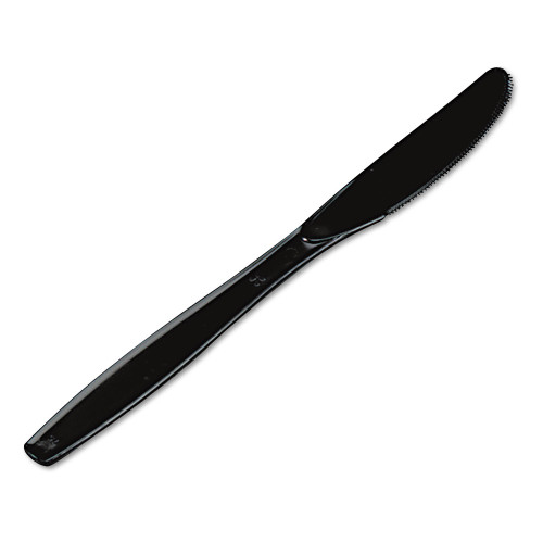 Dixie Plastic Cutlery， Heavyweight Knives， Black， 1，000/Carton (KH517) - Mycitystee