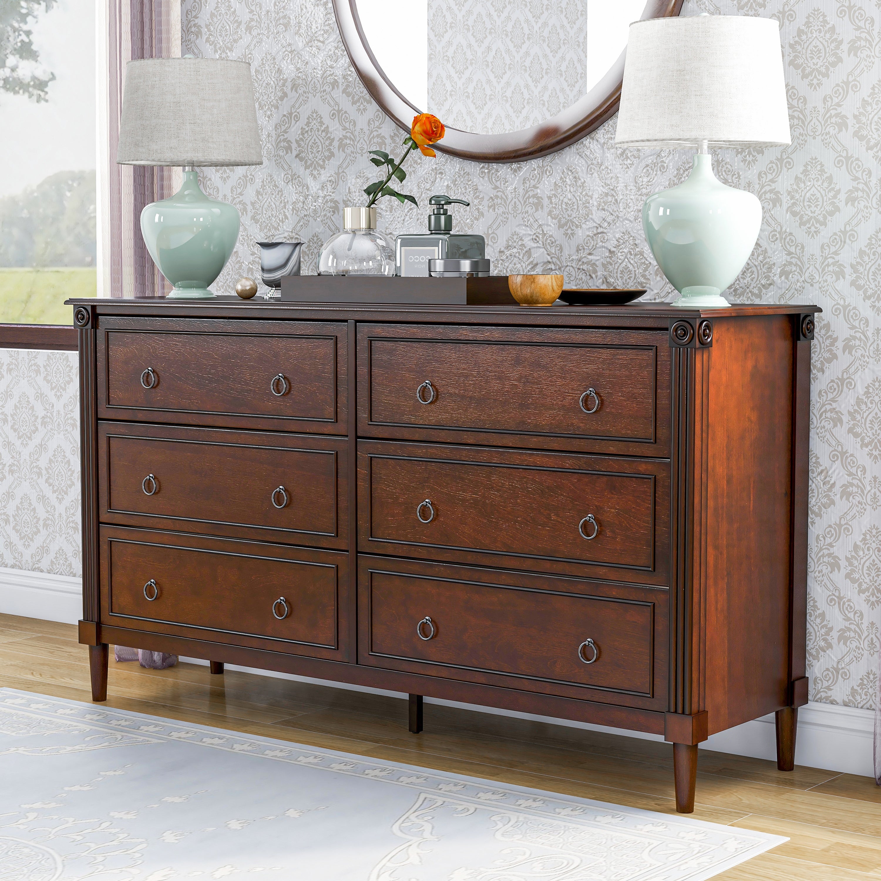 Furniture of America Joneigh Traditional 6-drawer Double Dresser - - 35935005 - Mycitystee