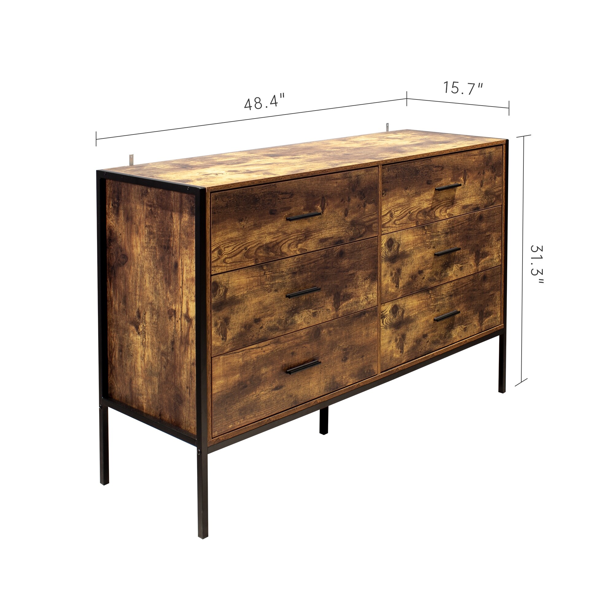 Industrial Style Chest with 6 Drawer - - 37218239 - Mycitystee
