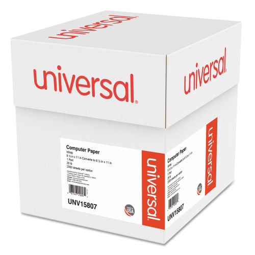 Universal Printout Paper， 1-Part， 20 lb Bond Weight， 9.5 x 11， White， 2，300/Carton (15807) - Mycitystee
