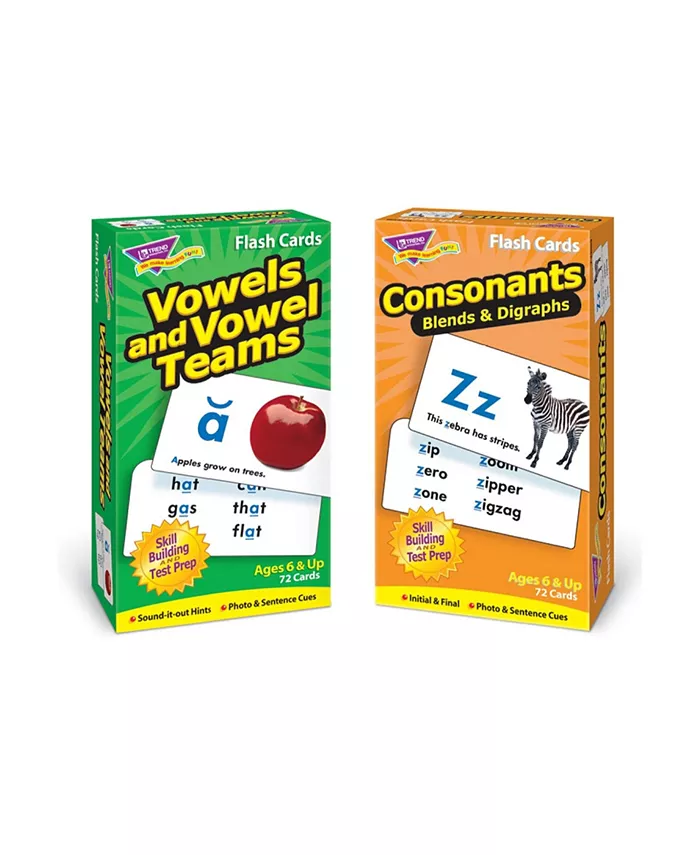 Trend Enterprises Vowels and Consonants Skill Drill Flash Cards Assortment - Mycitystee