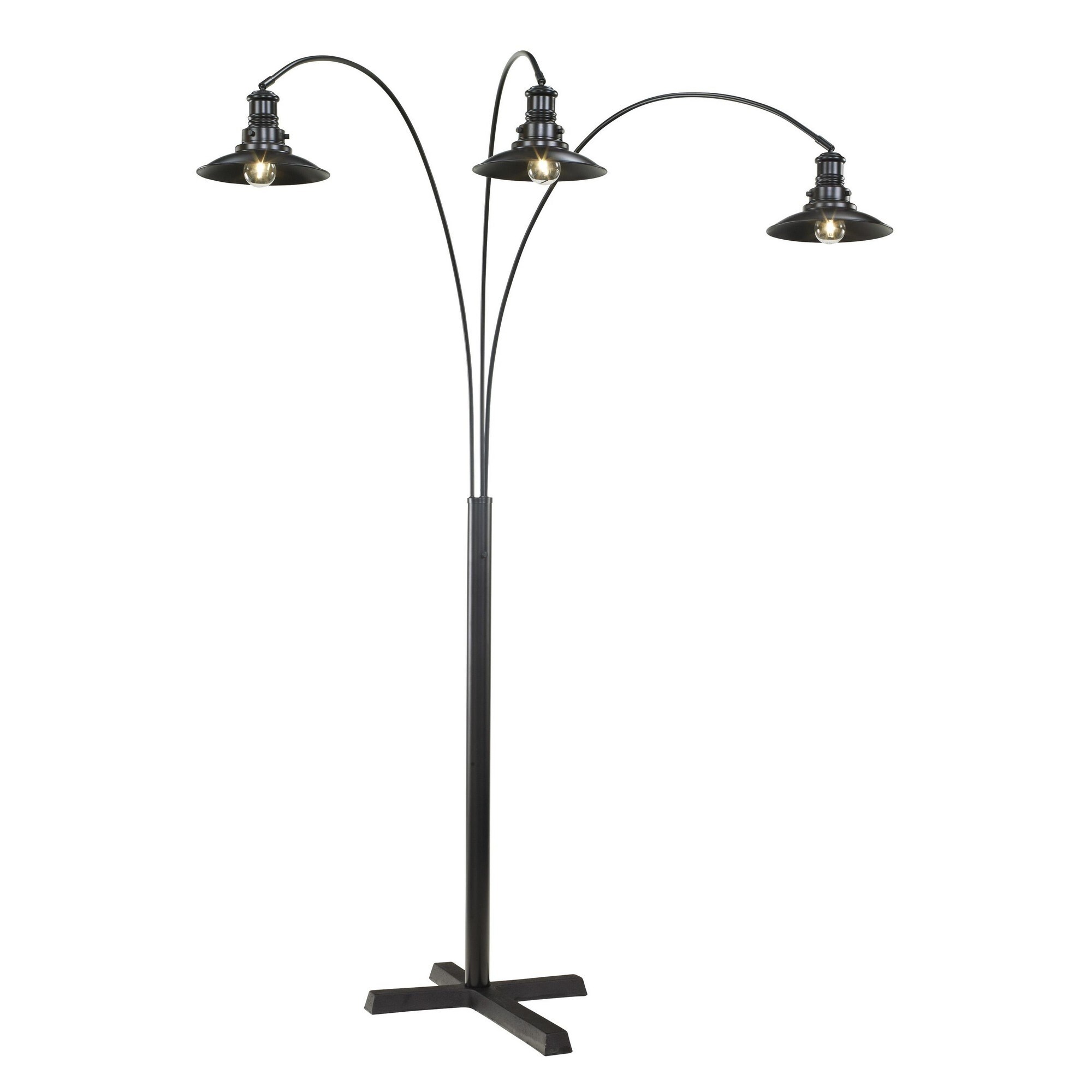 Modern Street Style Metal Lamp with Cross Shaped Leg Base， Black - Mycitystee